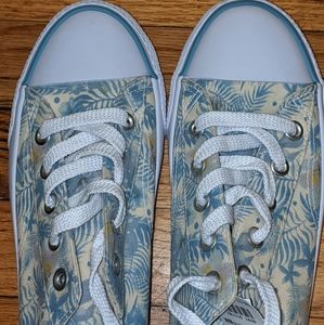 Lace Up Tropical Canvas Sneakers